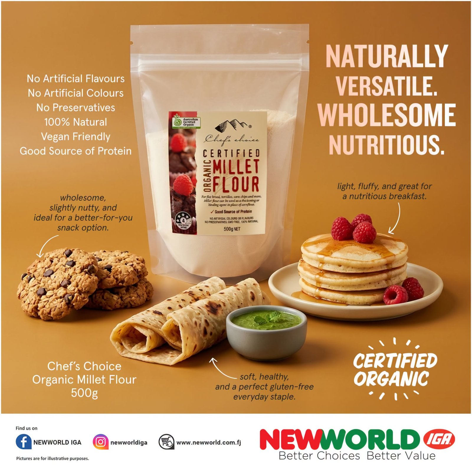 Chef's Choice Organic Millet Flour 500g