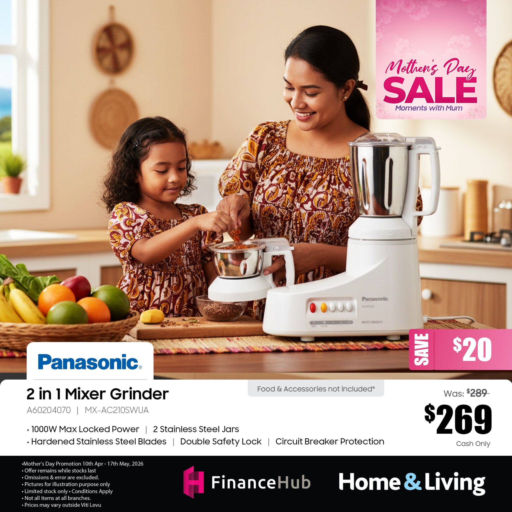 Panasonic 2 in 1 Mixer Grinder