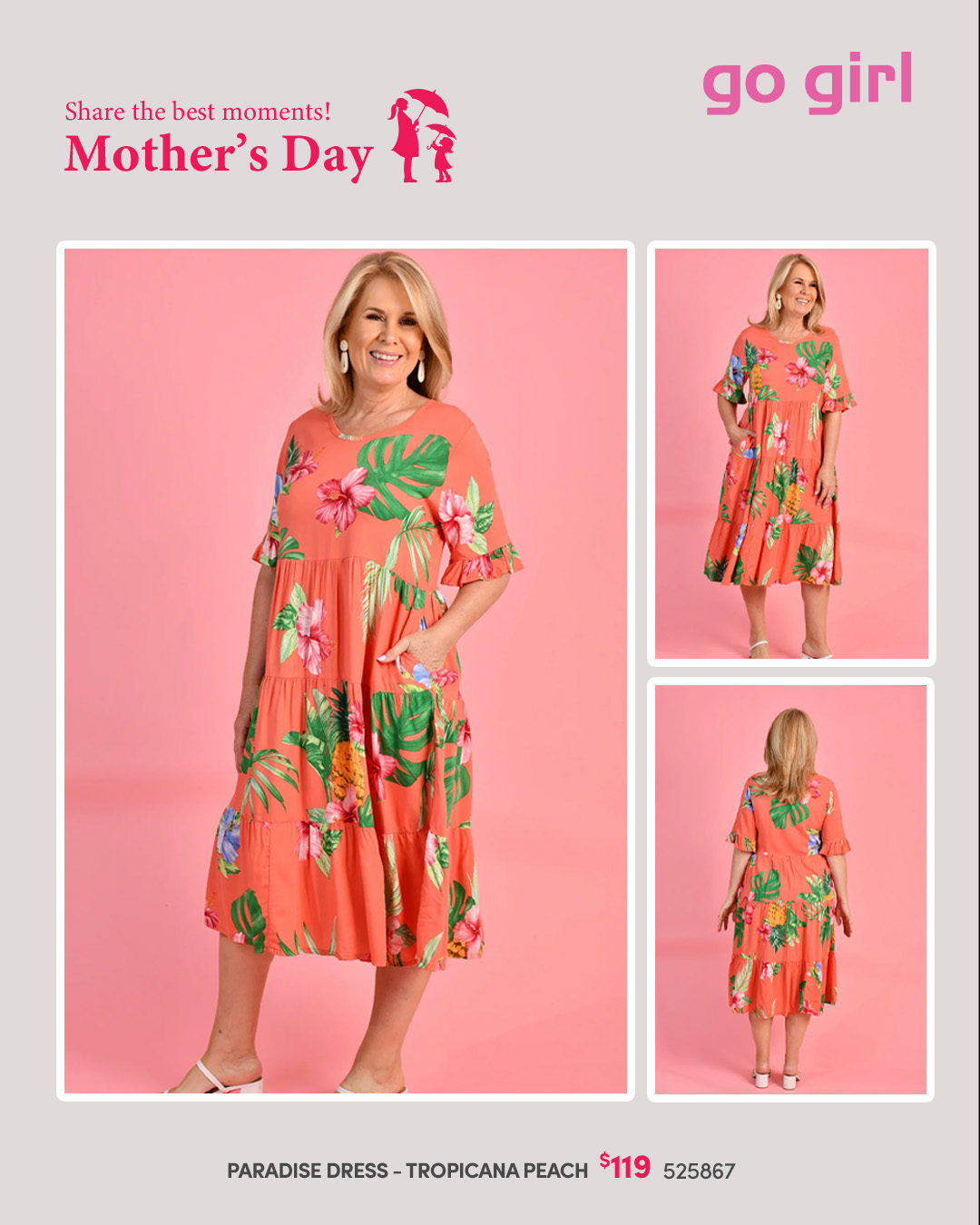 Paradise Dress - Tropicana Peach