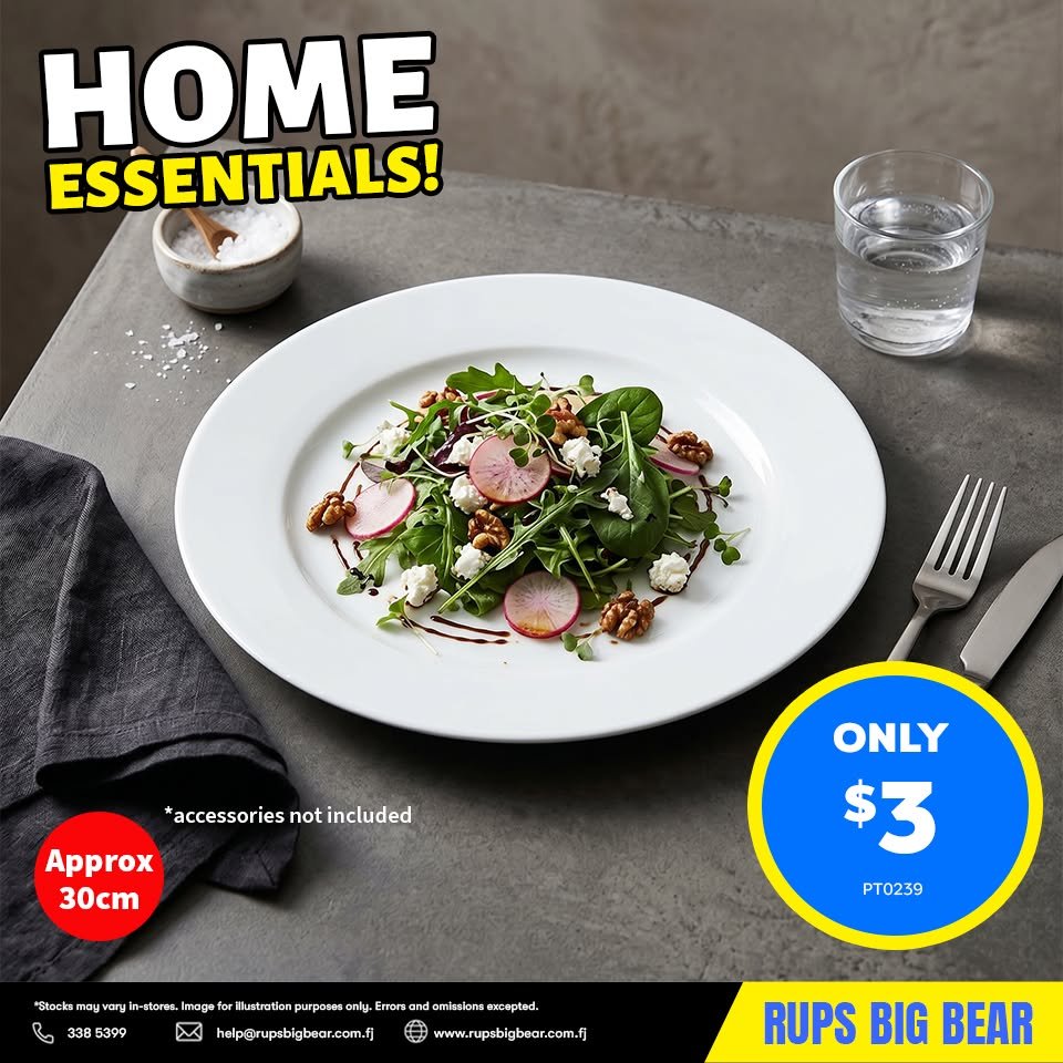 White Dinner Plate - Home Essentials