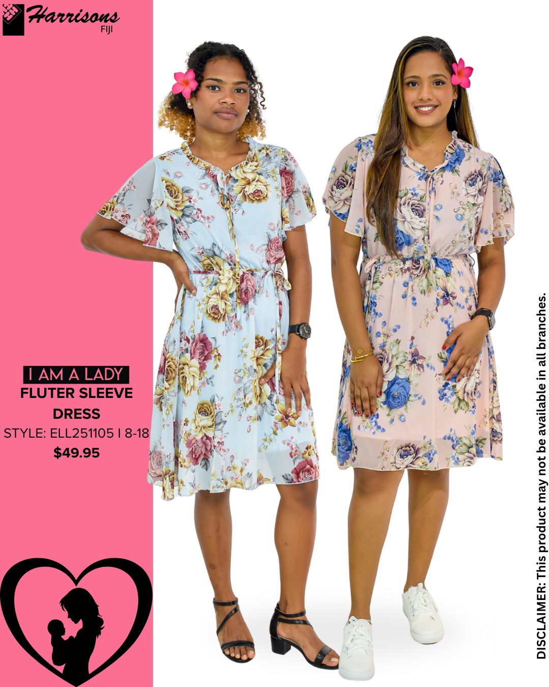 I Am A Lady Flutter Sleeve Dress