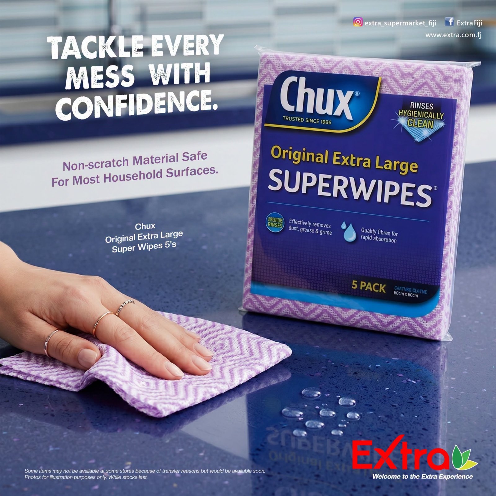 Chux Original Extra Large Super Wipes 5's