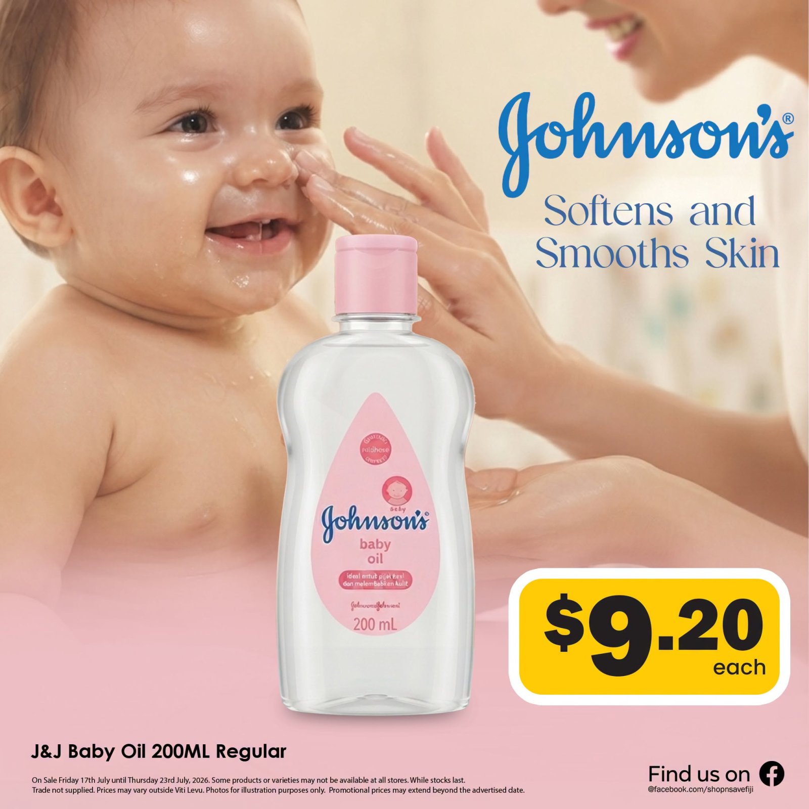 J&J Baby Oil 200ML Regular
