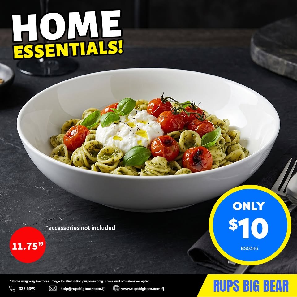 11.75" White Bowl - Home Essentials