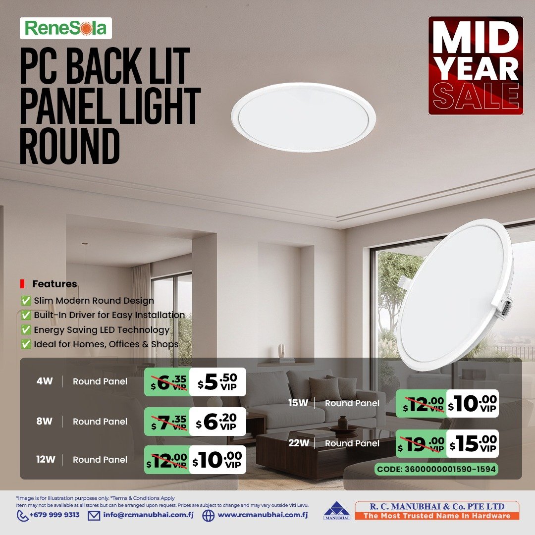 PC Back Lit Panel Light Round - Mid Year Sale