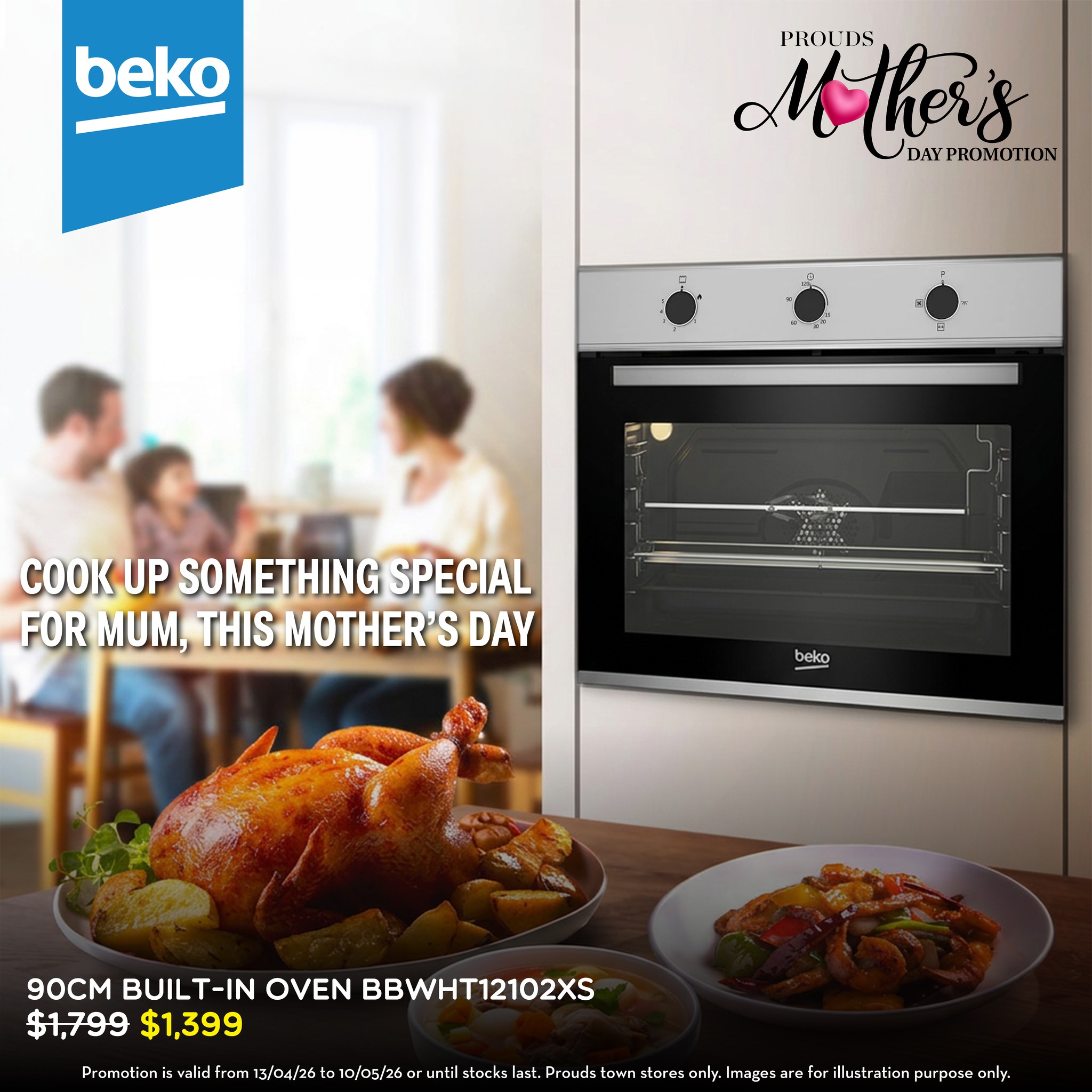 90cm Built-in Oven BBWHT12102XS