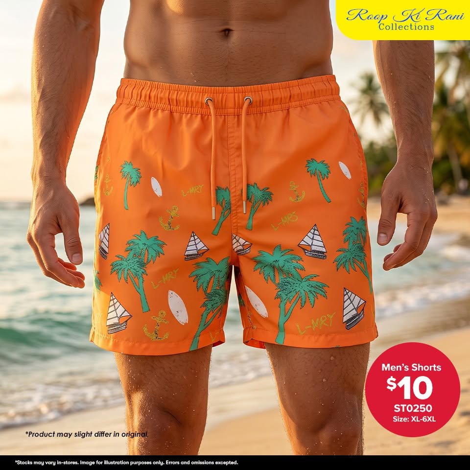 Men's Shorts ST0250 - Orange Beach Print