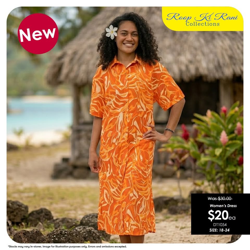 Women's Dress - Orange Abstract Print