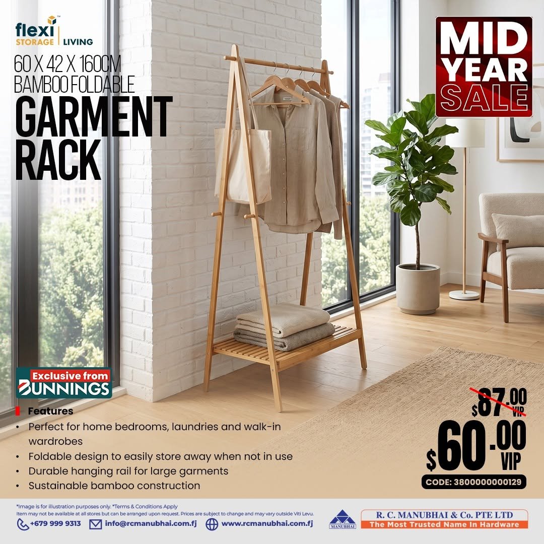 Bamboo Foldable Garment Rack