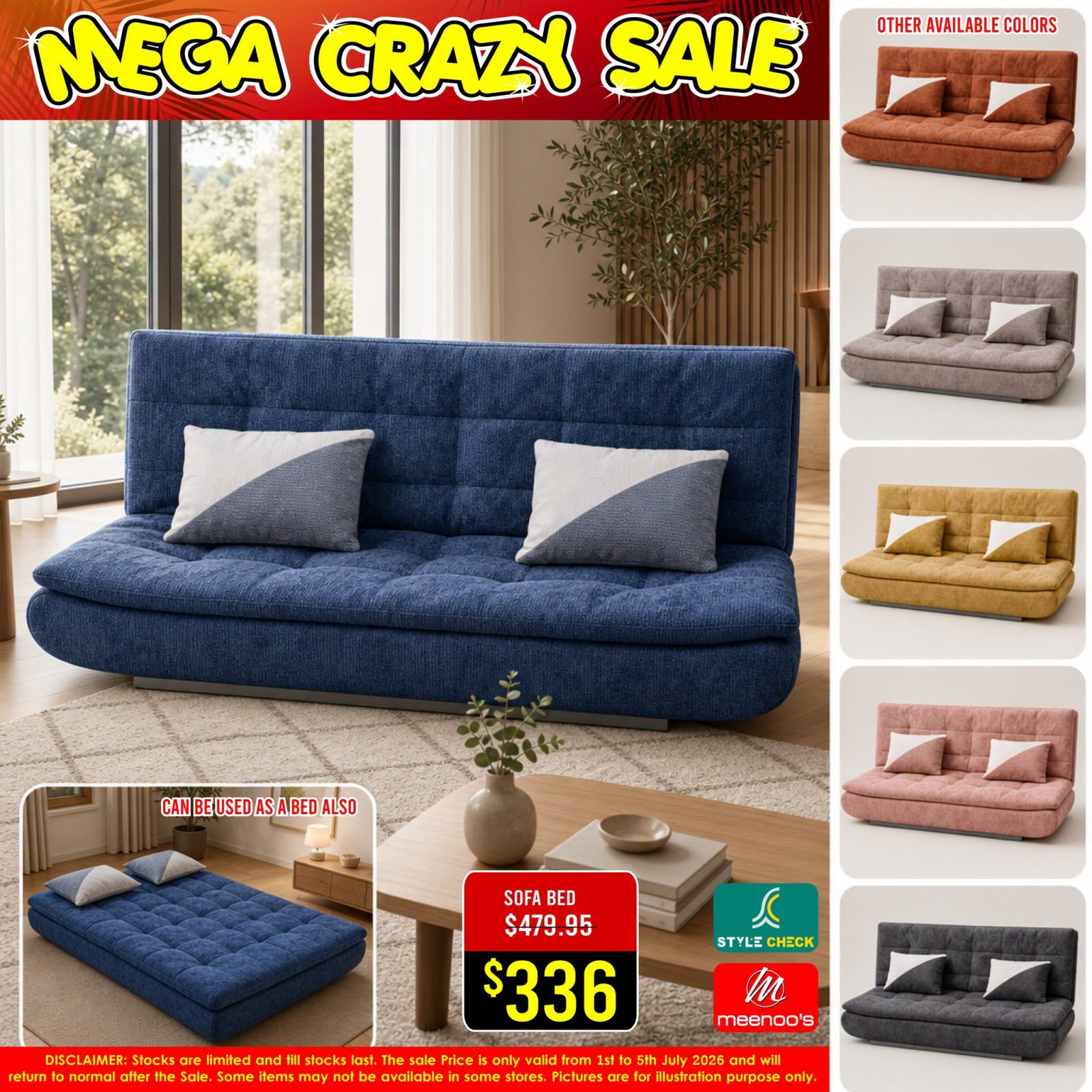Mega Crazy Sale - Sofa Beds in Multiple Colors - Page 1