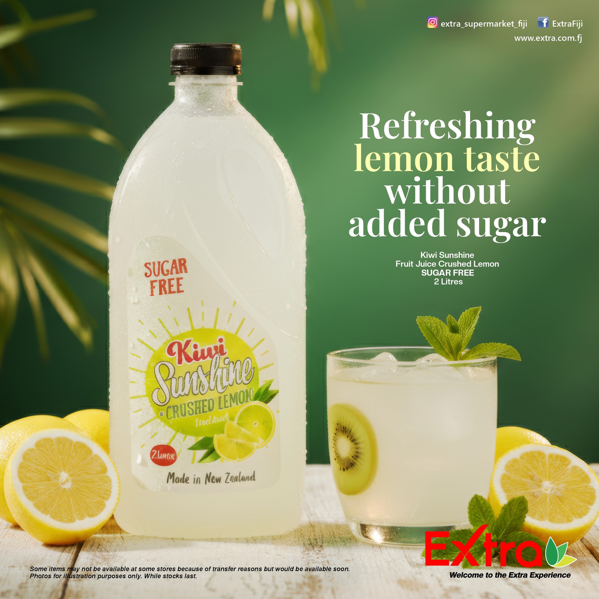 Kiwi Sunshine Crushed Lemon Sugar Free 2L - 8.95