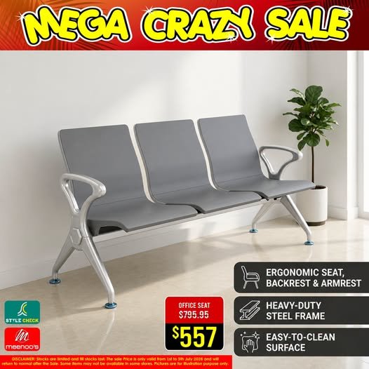 3-Seater Office Seat