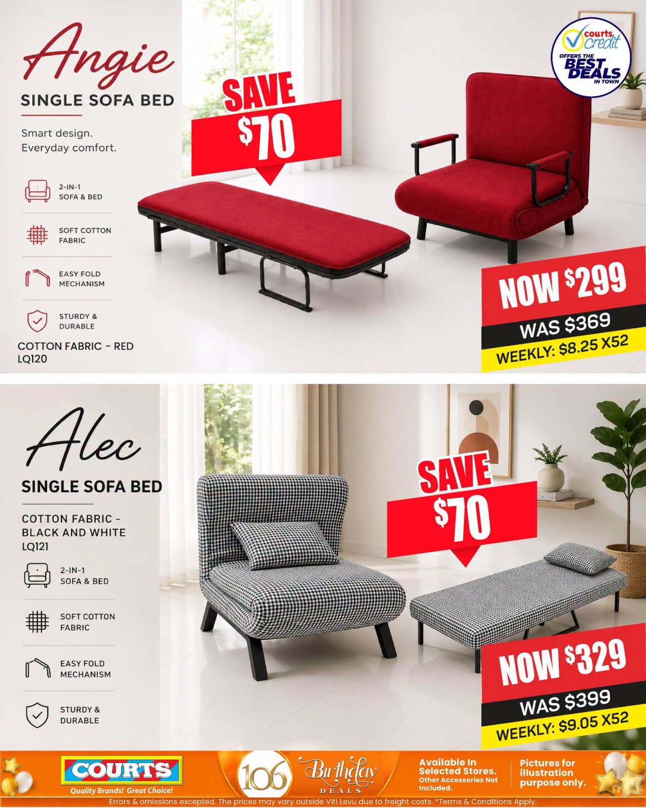 Angie & Alec Single Sofa Beds - Page 1