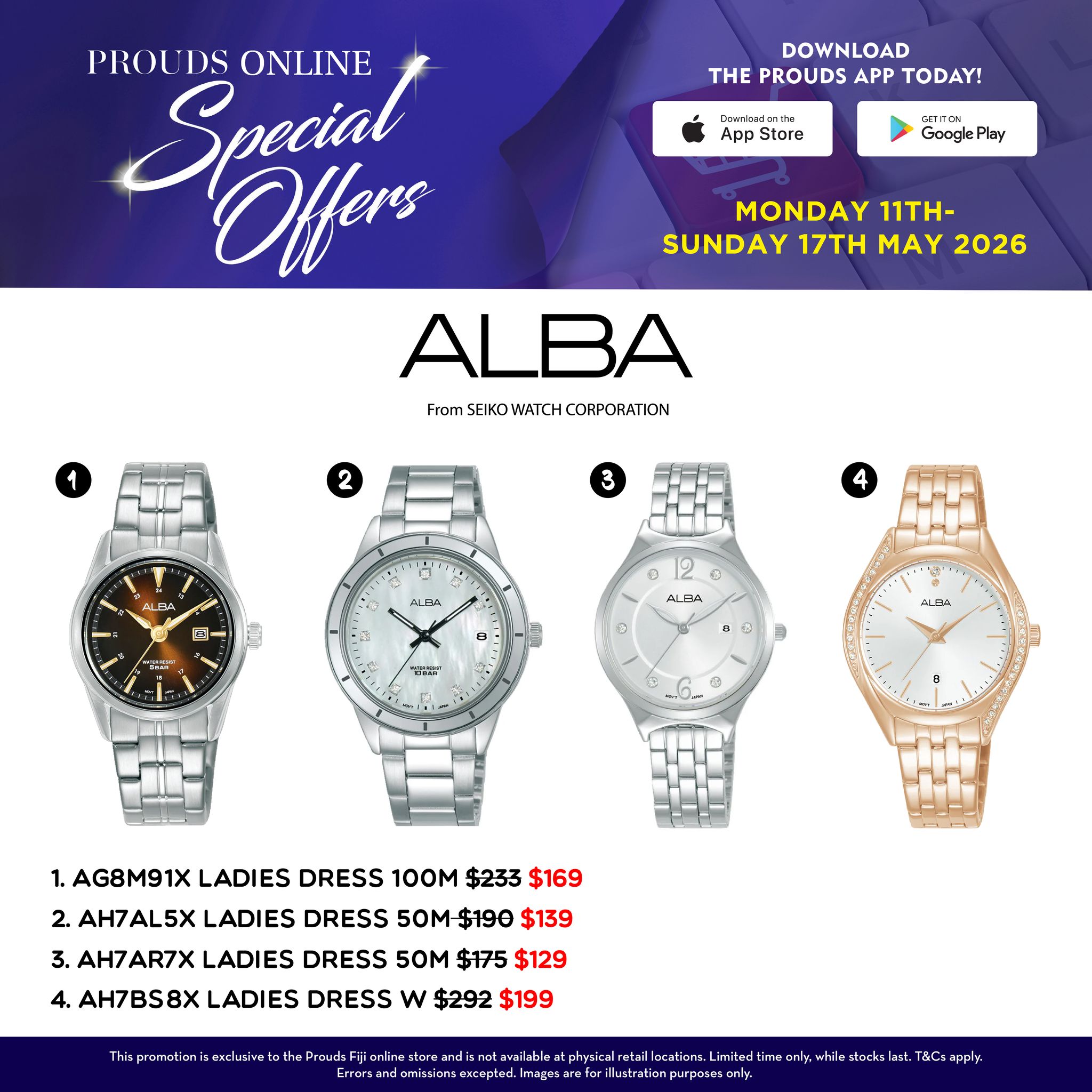 Alba Ladies Dress Watches Special Offers - Page 1
