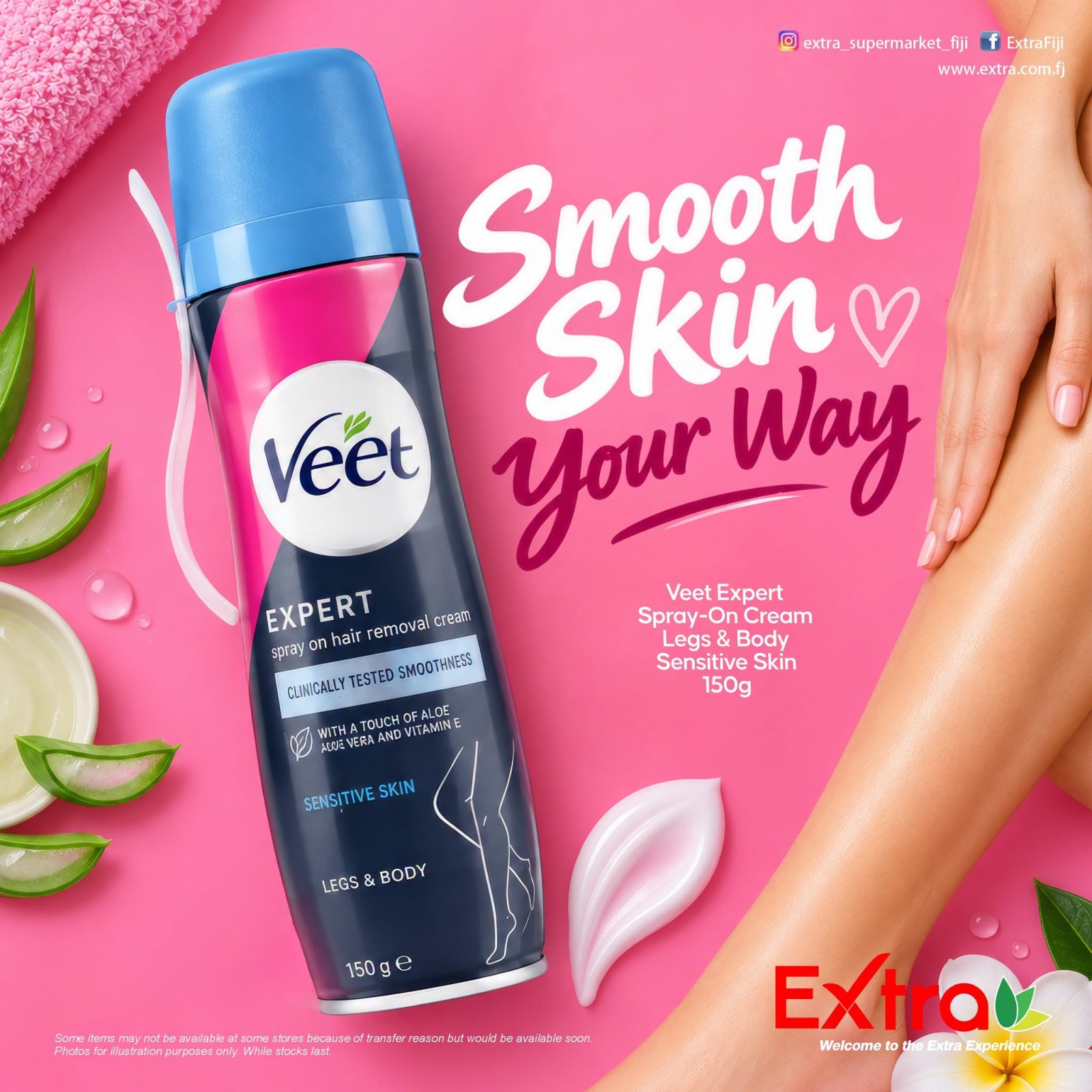 Veet Expert Sensitive Skin Spray-On Cream Legs & Body 150g