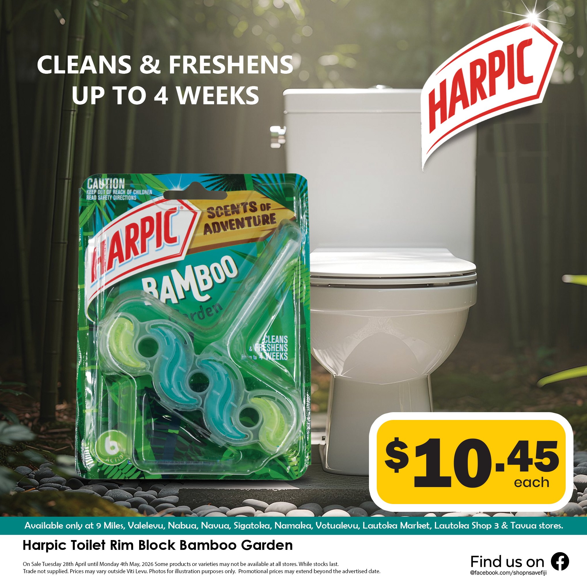 Harpic Toilet Rim Block Bamboo Garden