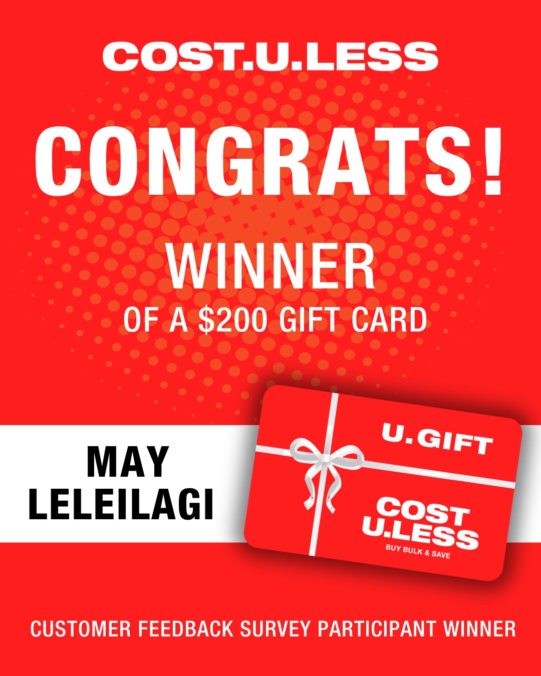 Customer Service Survey Winner Announcement