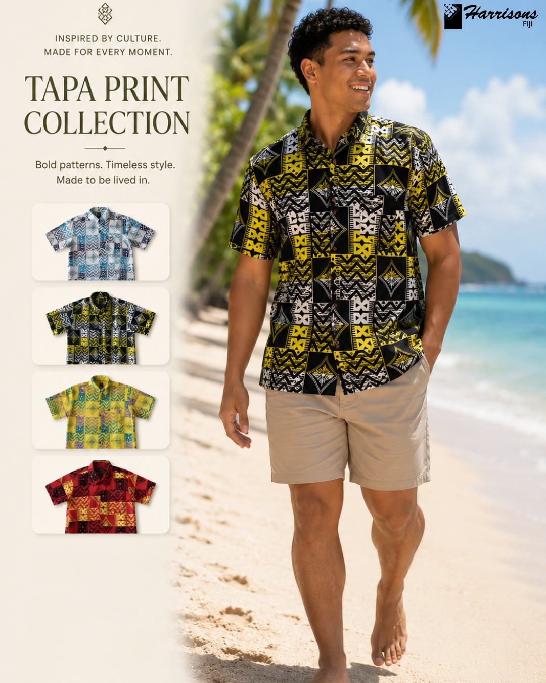 Tapa Print Collection - Men's Bula Shirts