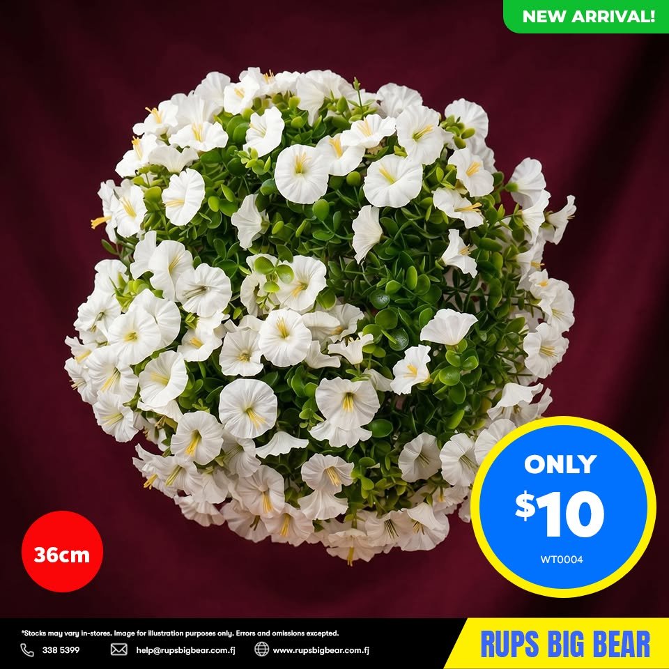 White Petunia Flowers 36cm