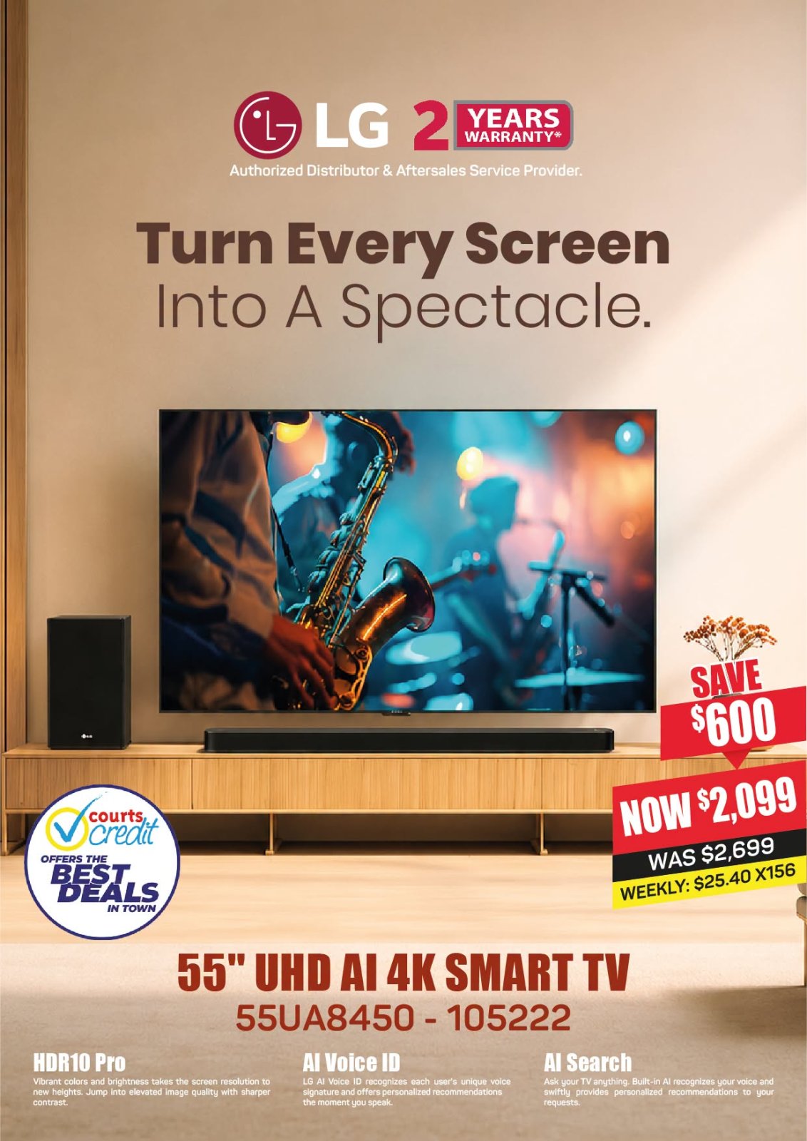 LG 55" UHD AI 4K Smart TV