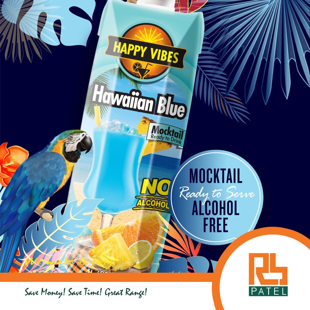 Happy Vibes Mocktail - Hawaiian Blue 1L