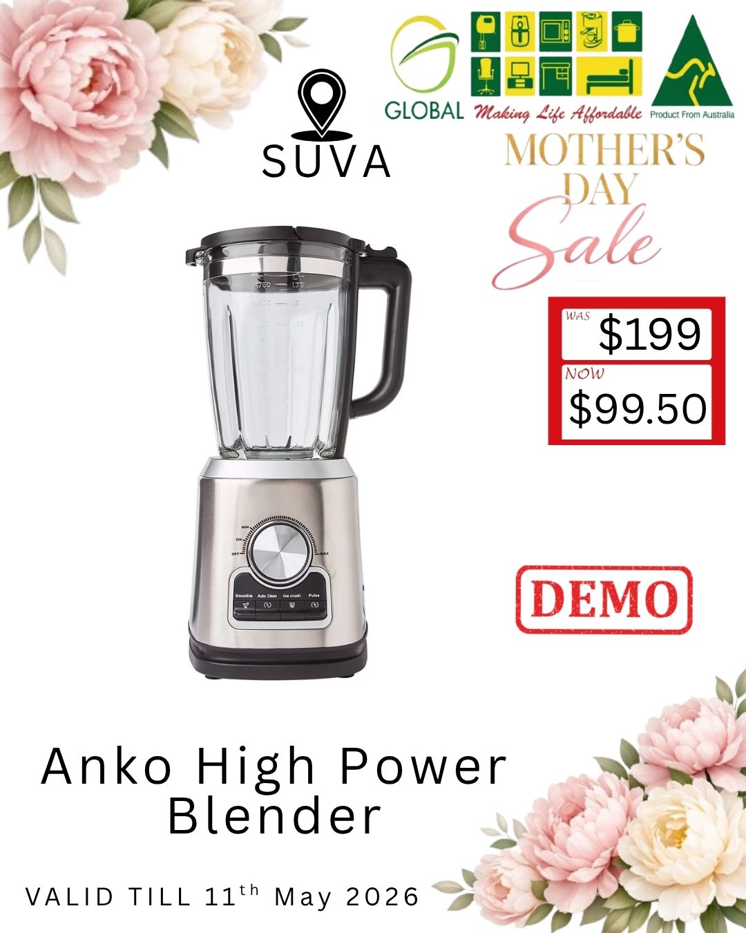 Anko High Power Blender - Mother's Day Sale