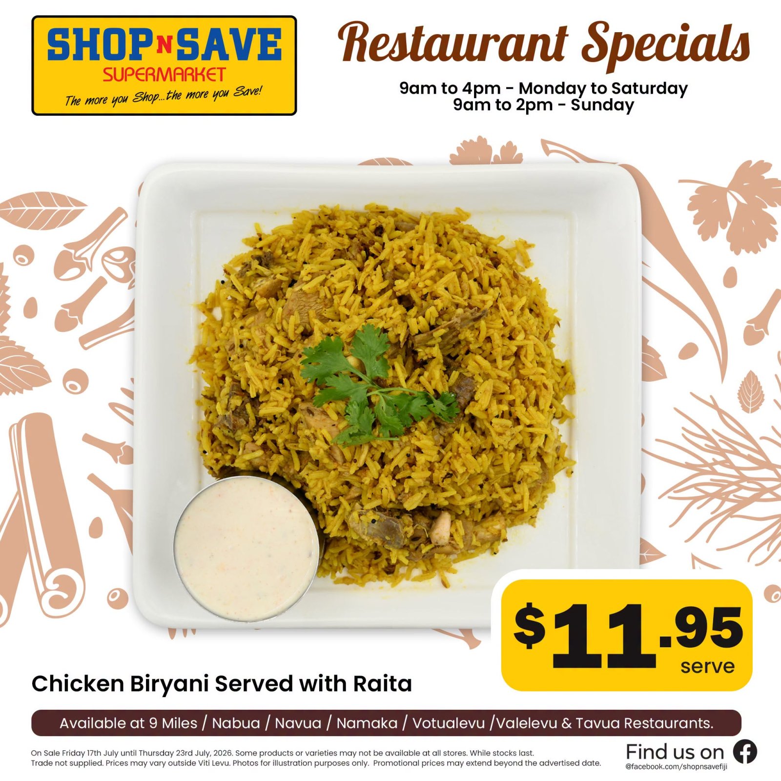 Chicken Biryani Served with Raita