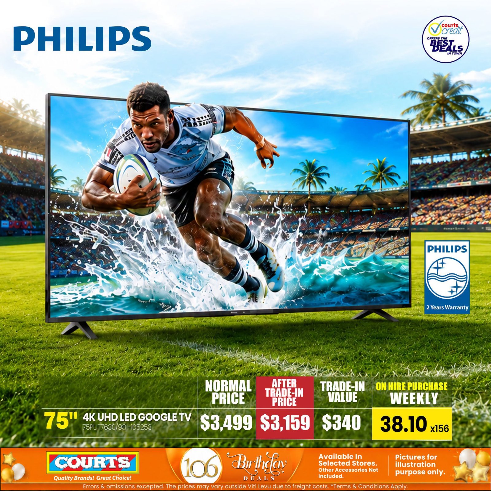 Philips 75" 4K UHD Google TV