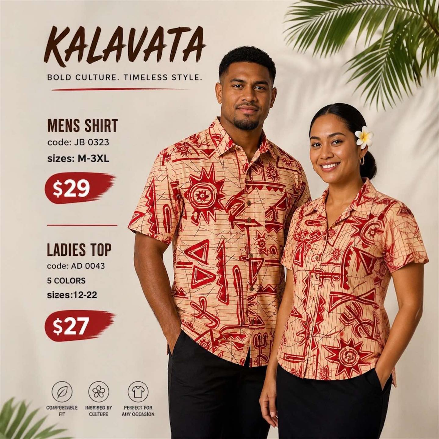 Kalavaata Men's Shirt & Ladies Top - Page 1