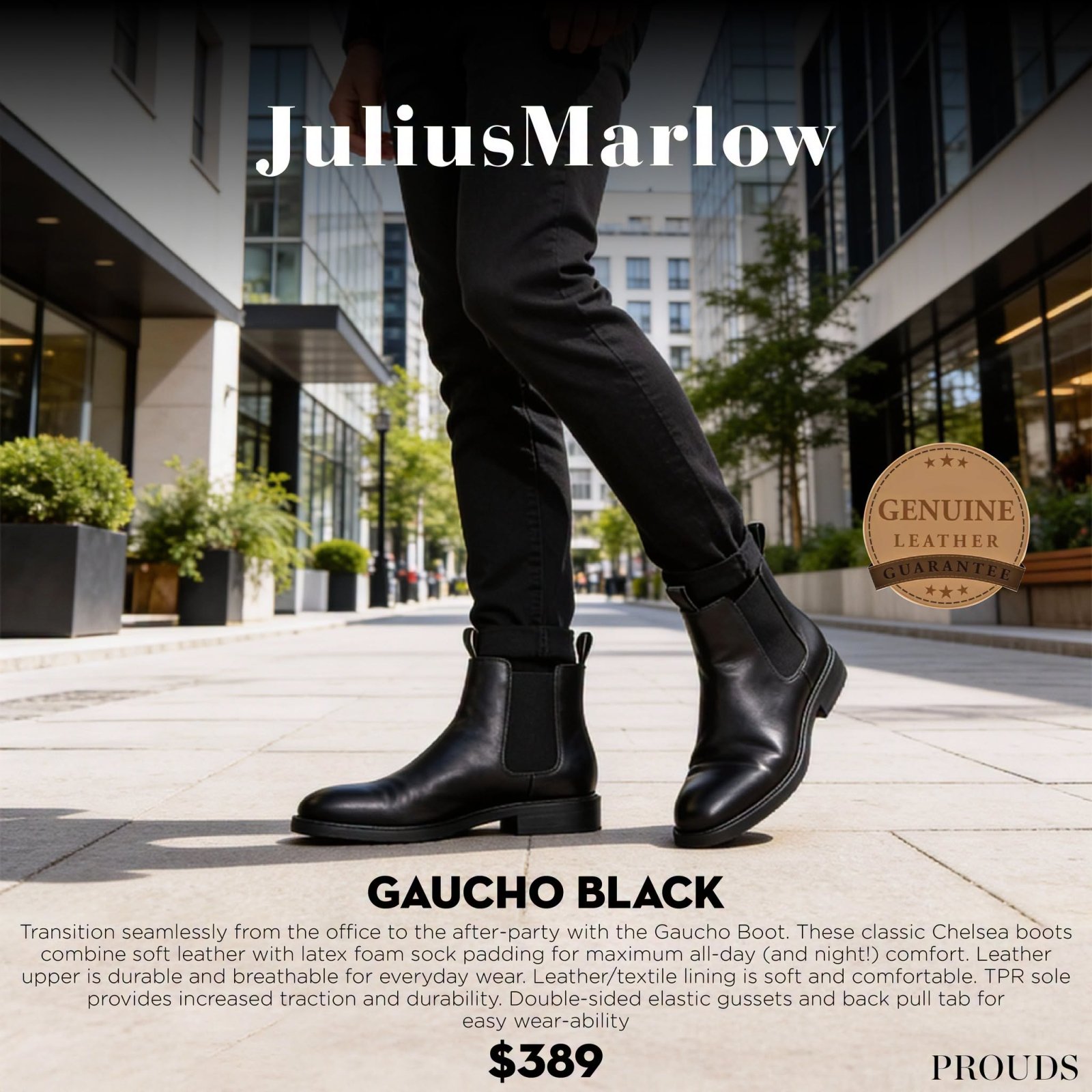 Gaucho Black Chelsea Boot