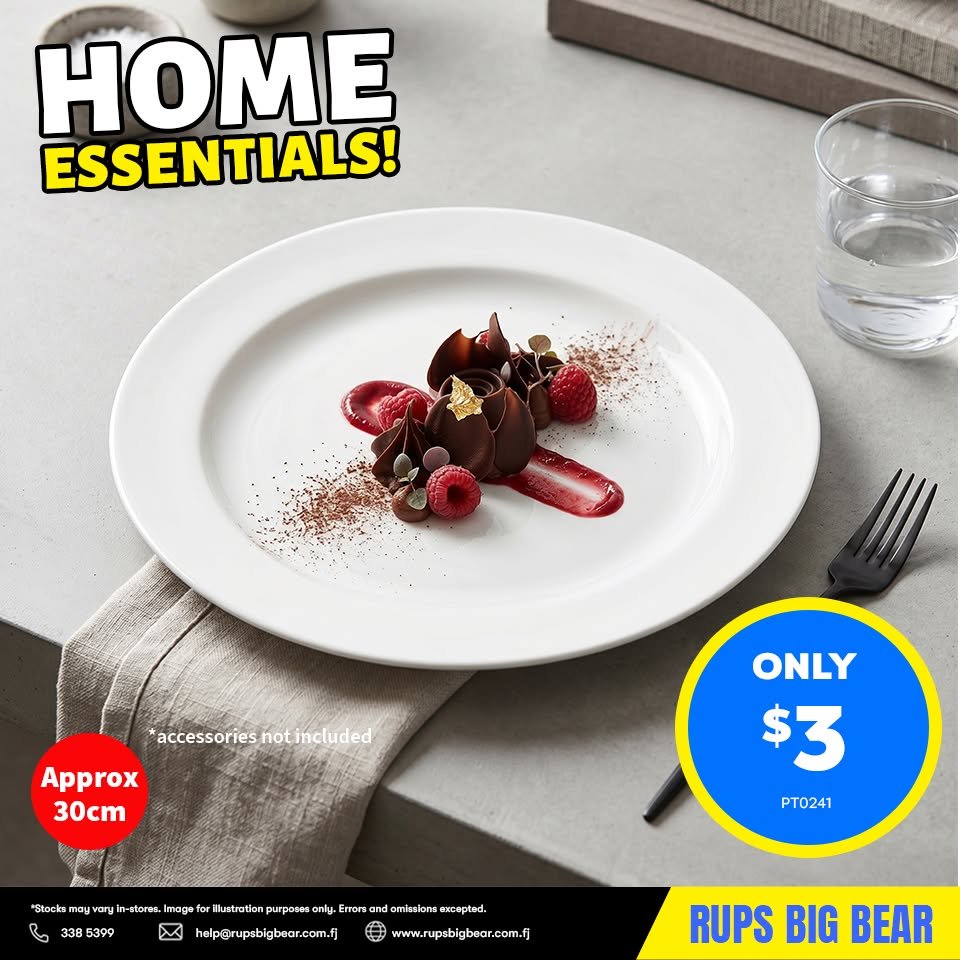 White Dinner Plate - Home Essentials