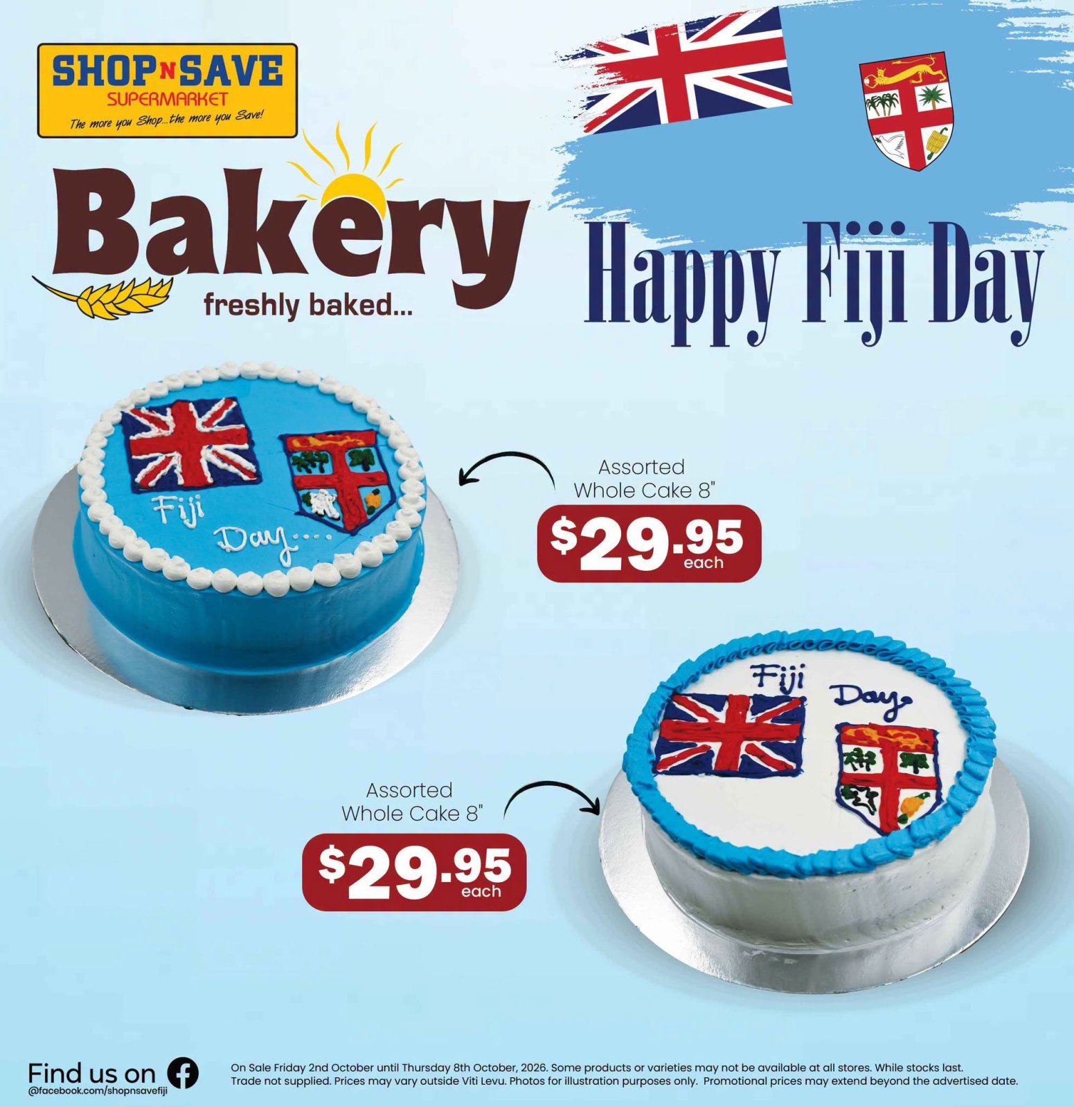 Happy Fiji Day Bakery Cakes