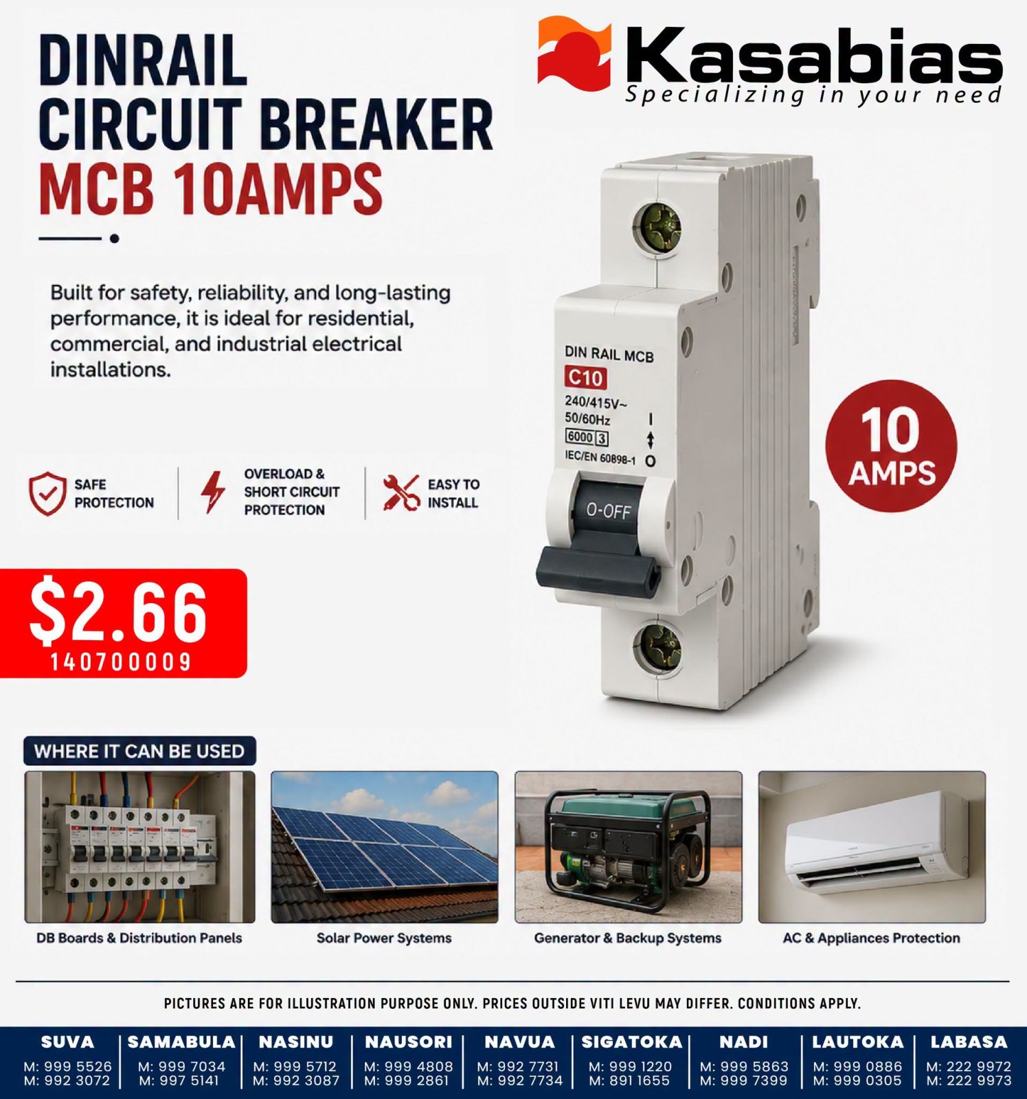 DinRail Circuit Breaker MCB 10AMPS
