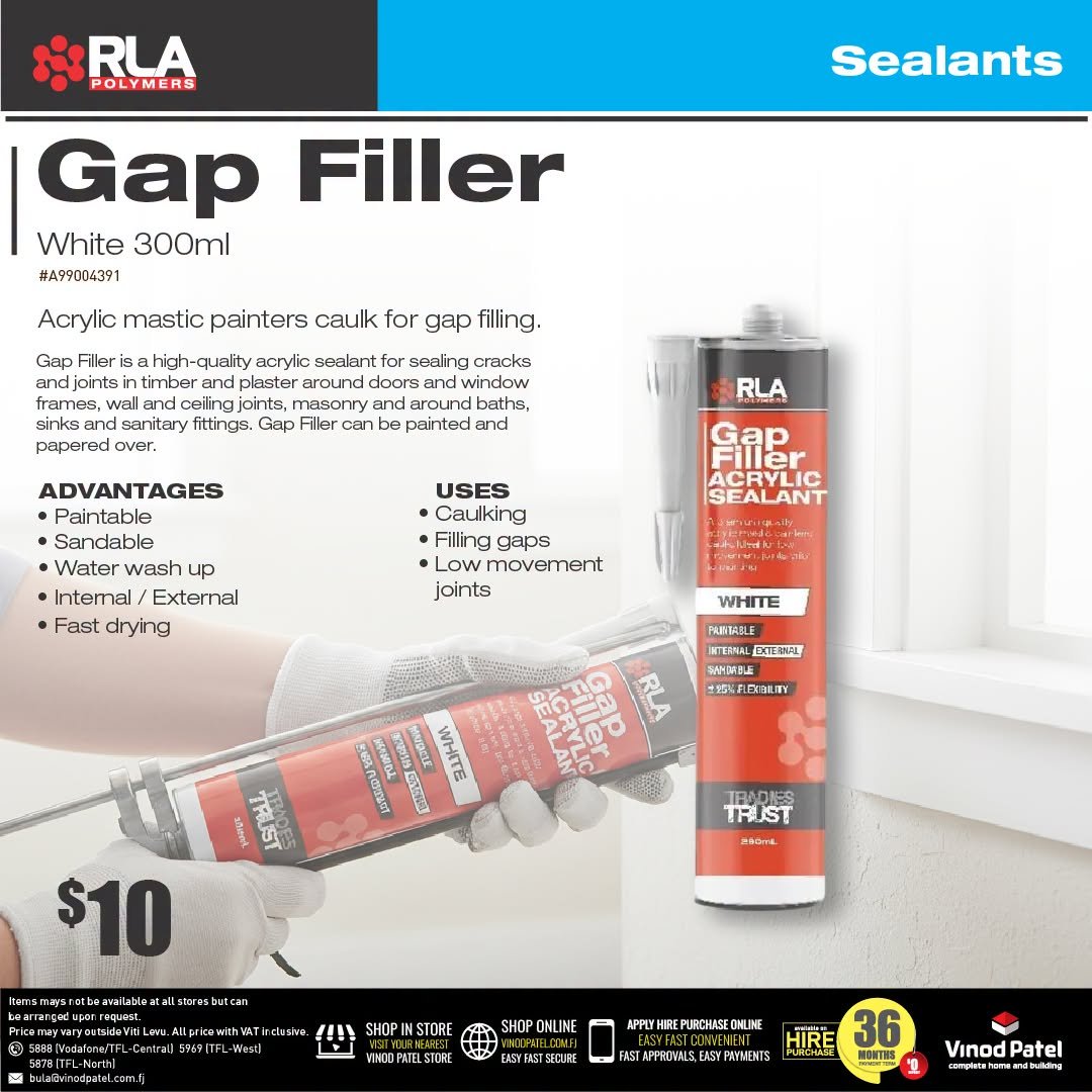 Gap Filler Acrylic Sealant White 300ml