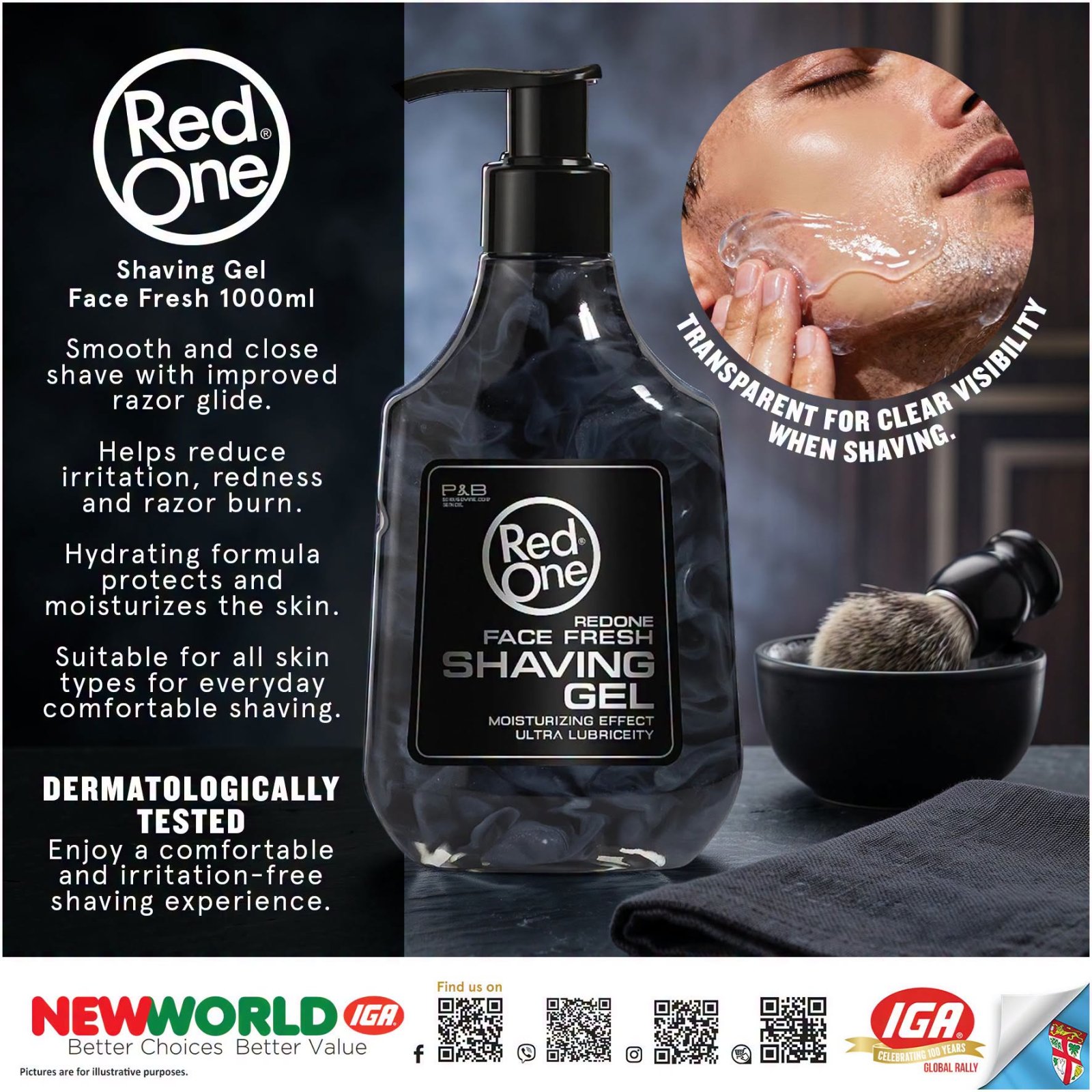 Redone Shaving Gel Face Fresh 1000ml