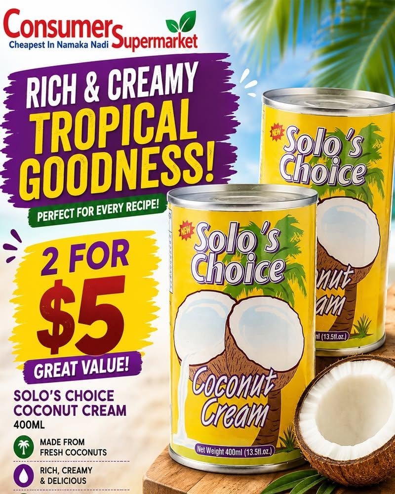 Solo's Choice Coconut Cream 2 for $5