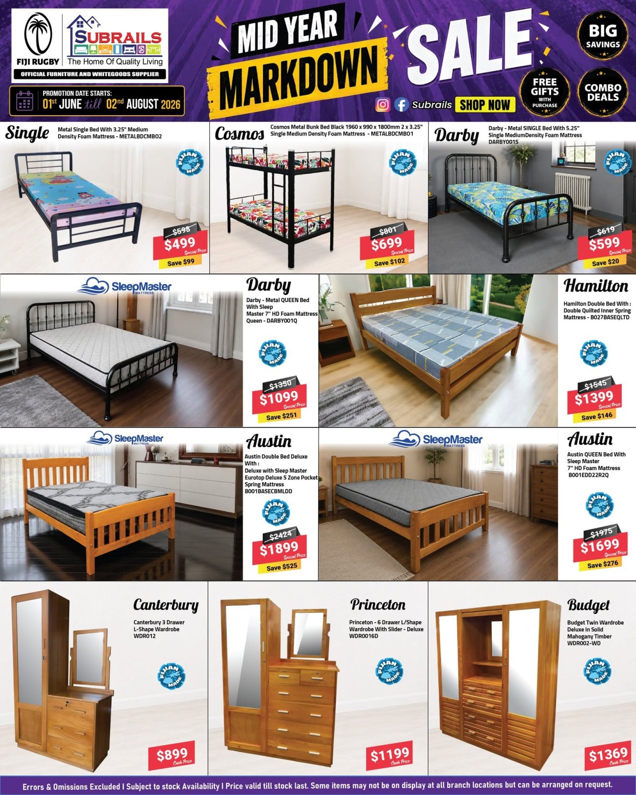 Mid Year Markdown Sale - Beds & Wardrobes - Page 1