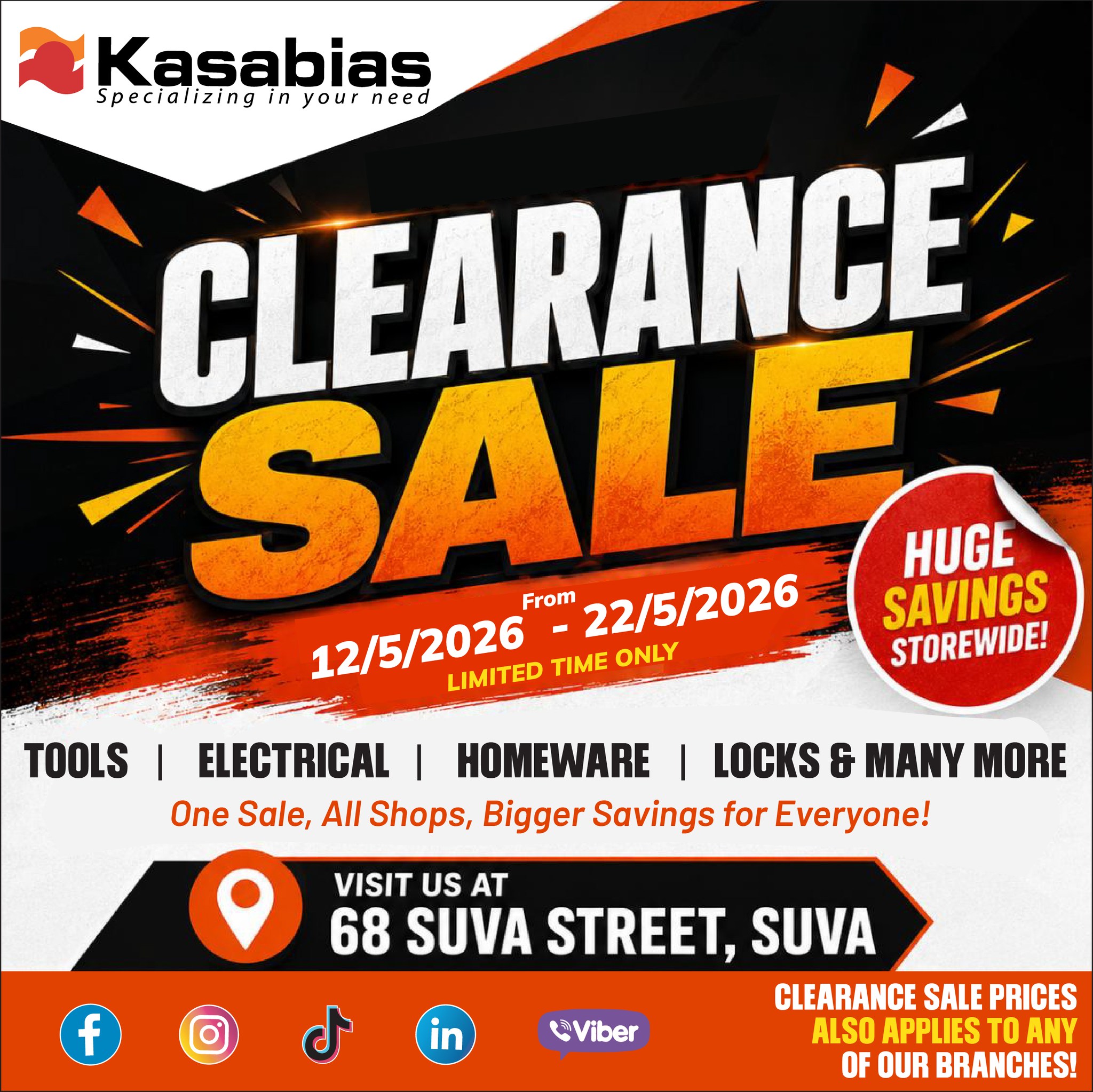 Kasabias Clearance Sale
