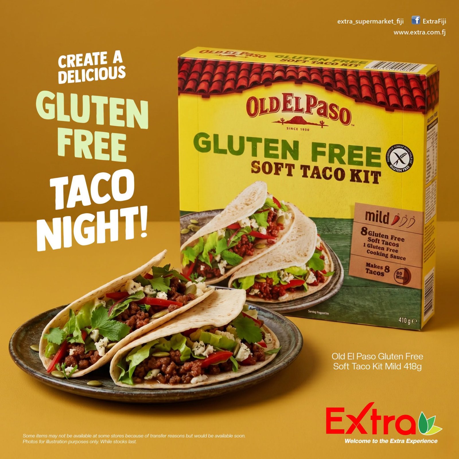 Old El Paso Gluten Free Soft Taco Kit Mild 418g