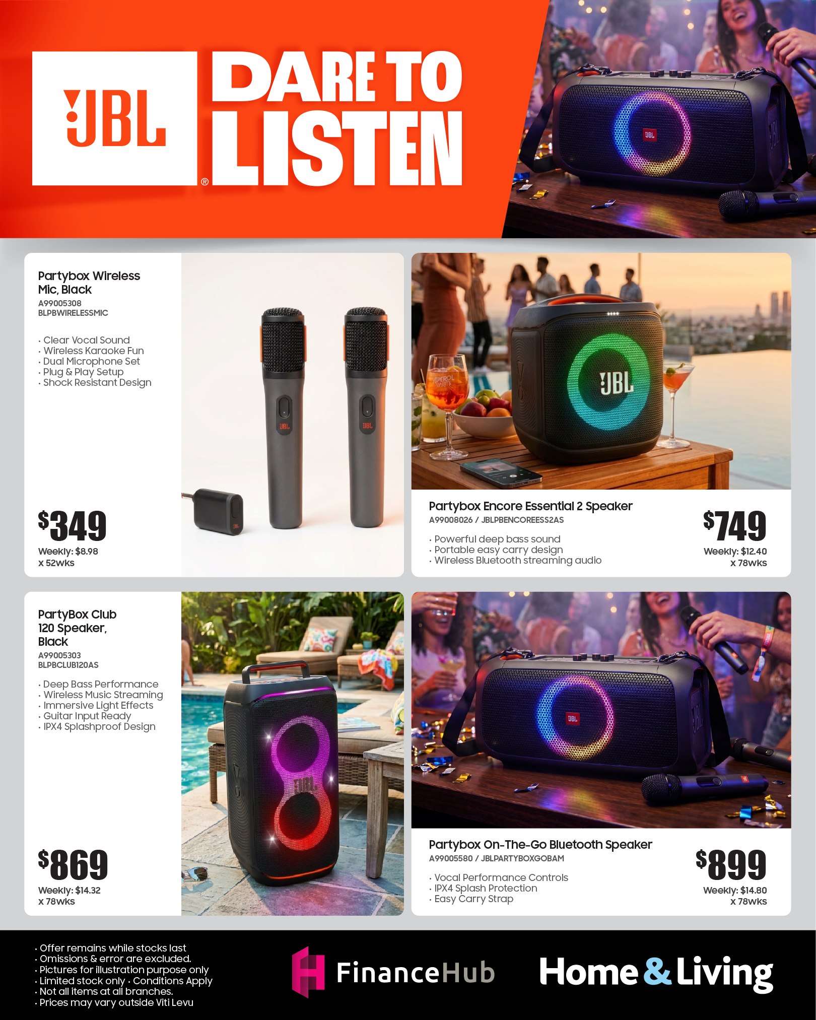 JBL PartyBox Speakers & Wireless Microphone - Page 1