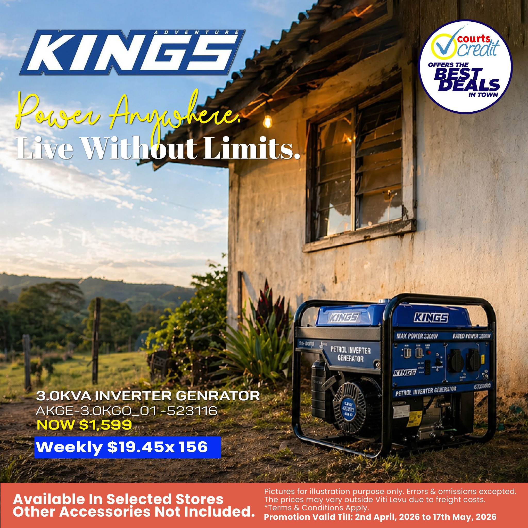 Kings 3.0KVA Petrol Inverter Generator