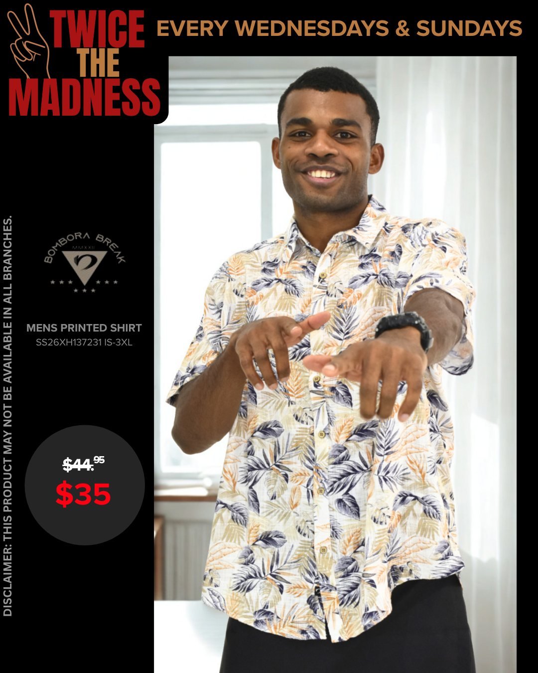 Mens Printed Shirt - Twice the Madness