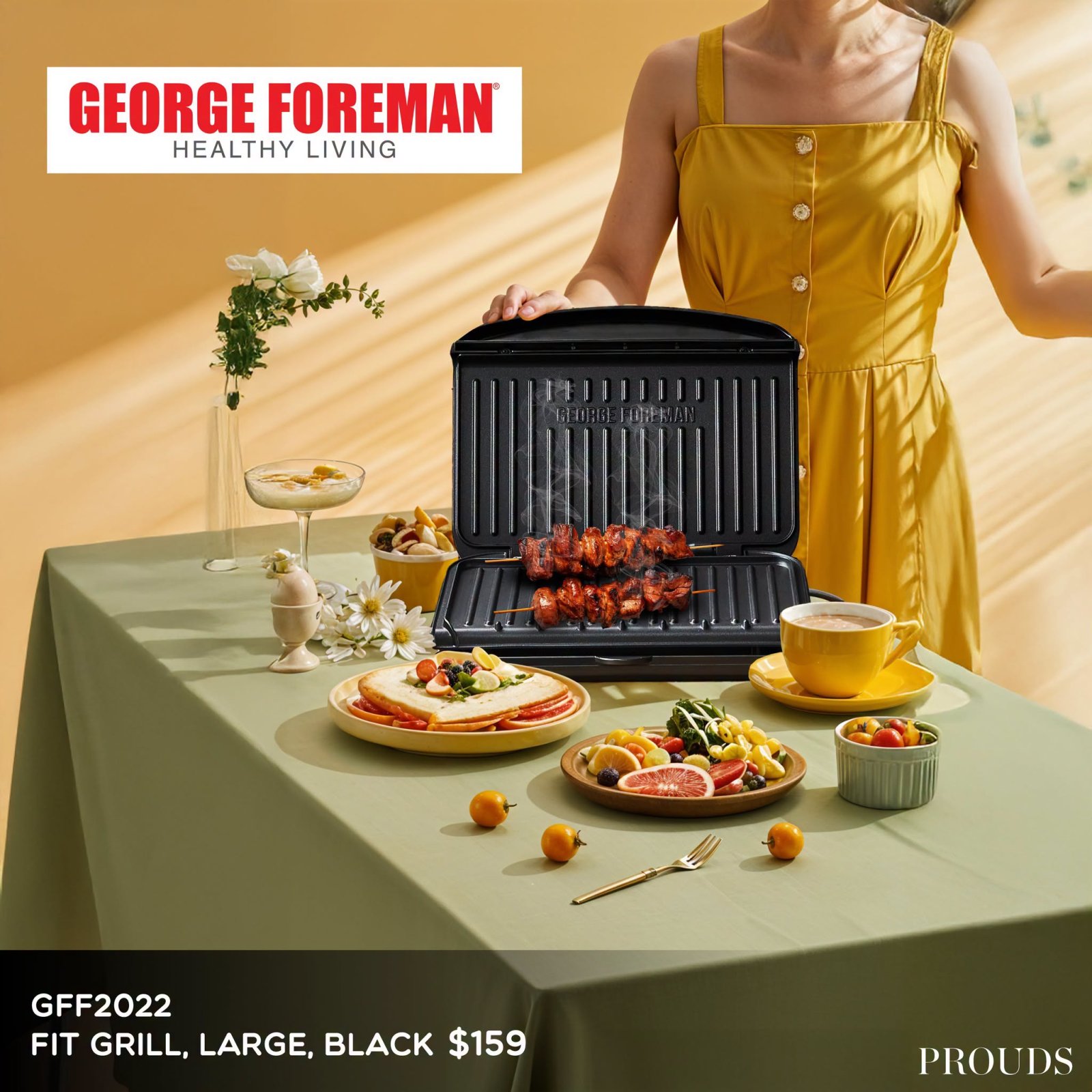 George Foreman Fit Grill, Large, Black