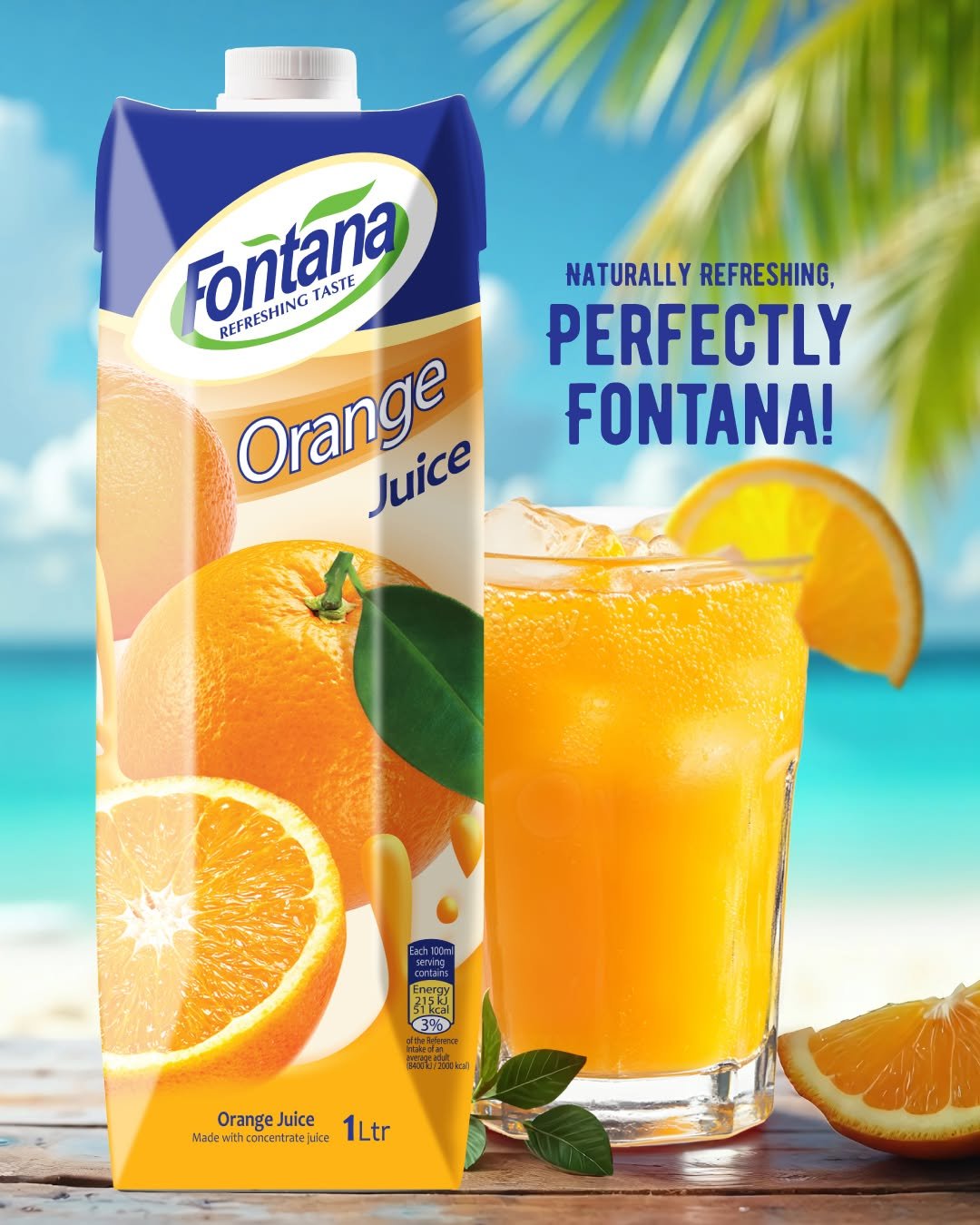 Fontana Orange Juice 1Ltr