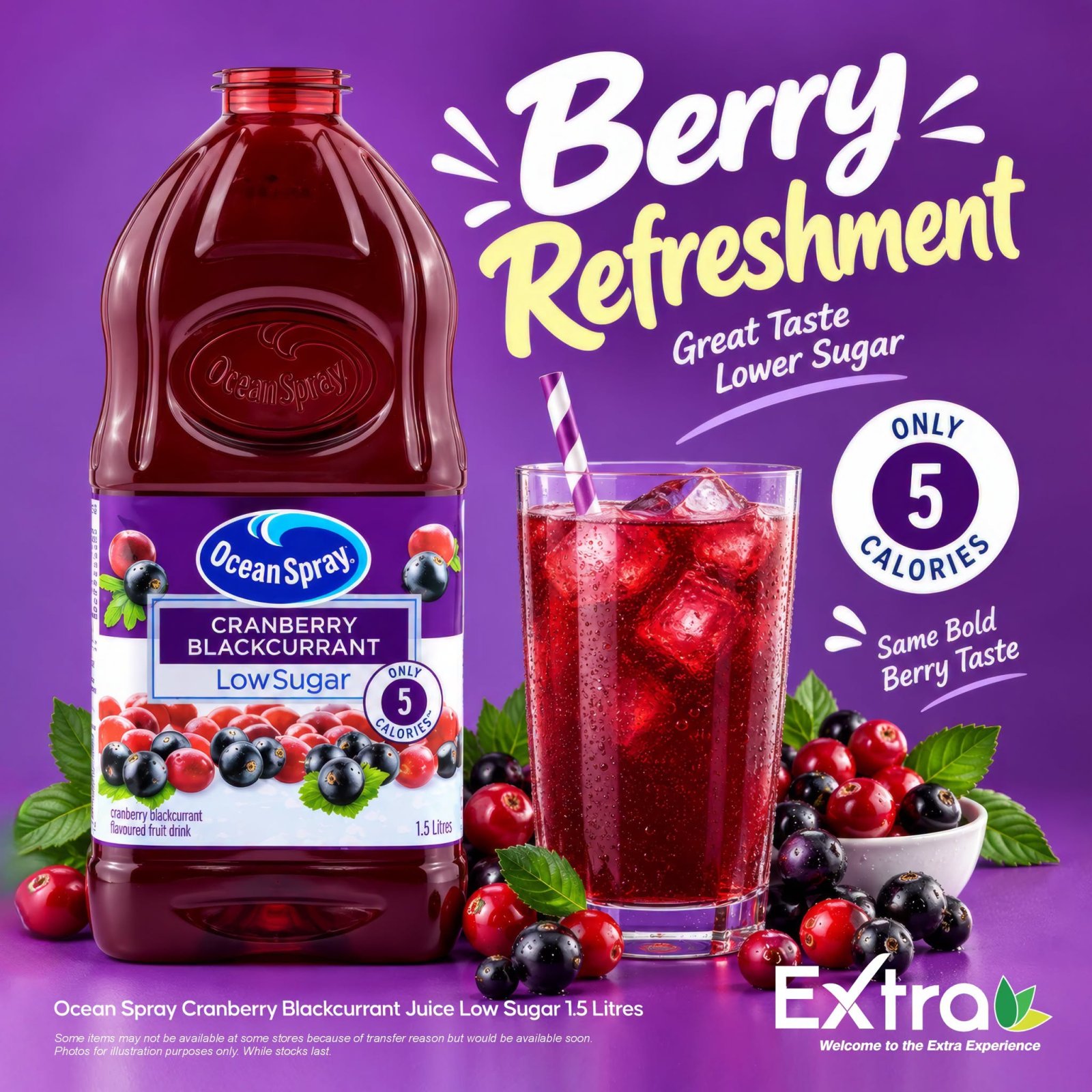 Ocean Spray Low Sugar Cranberry Blackcurrant Juice 1.5L