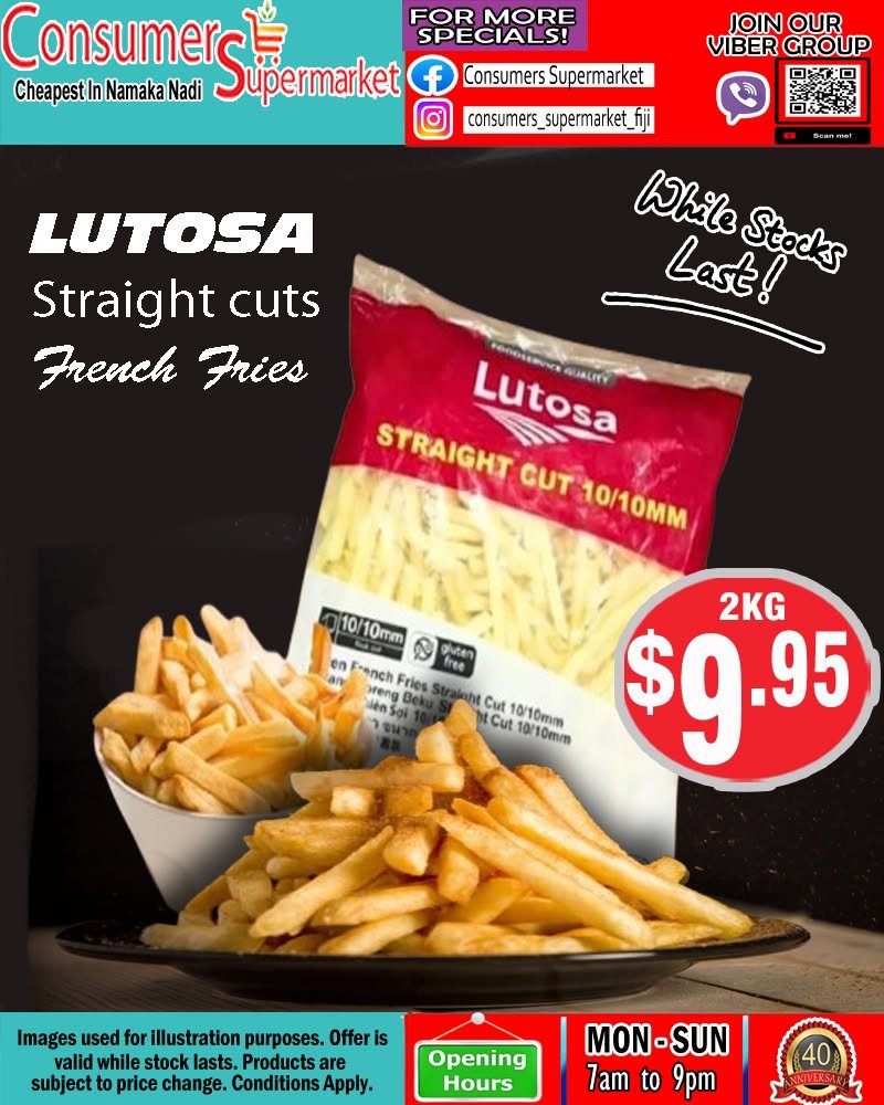 Lutosa Straight Cut French Fries 2KG