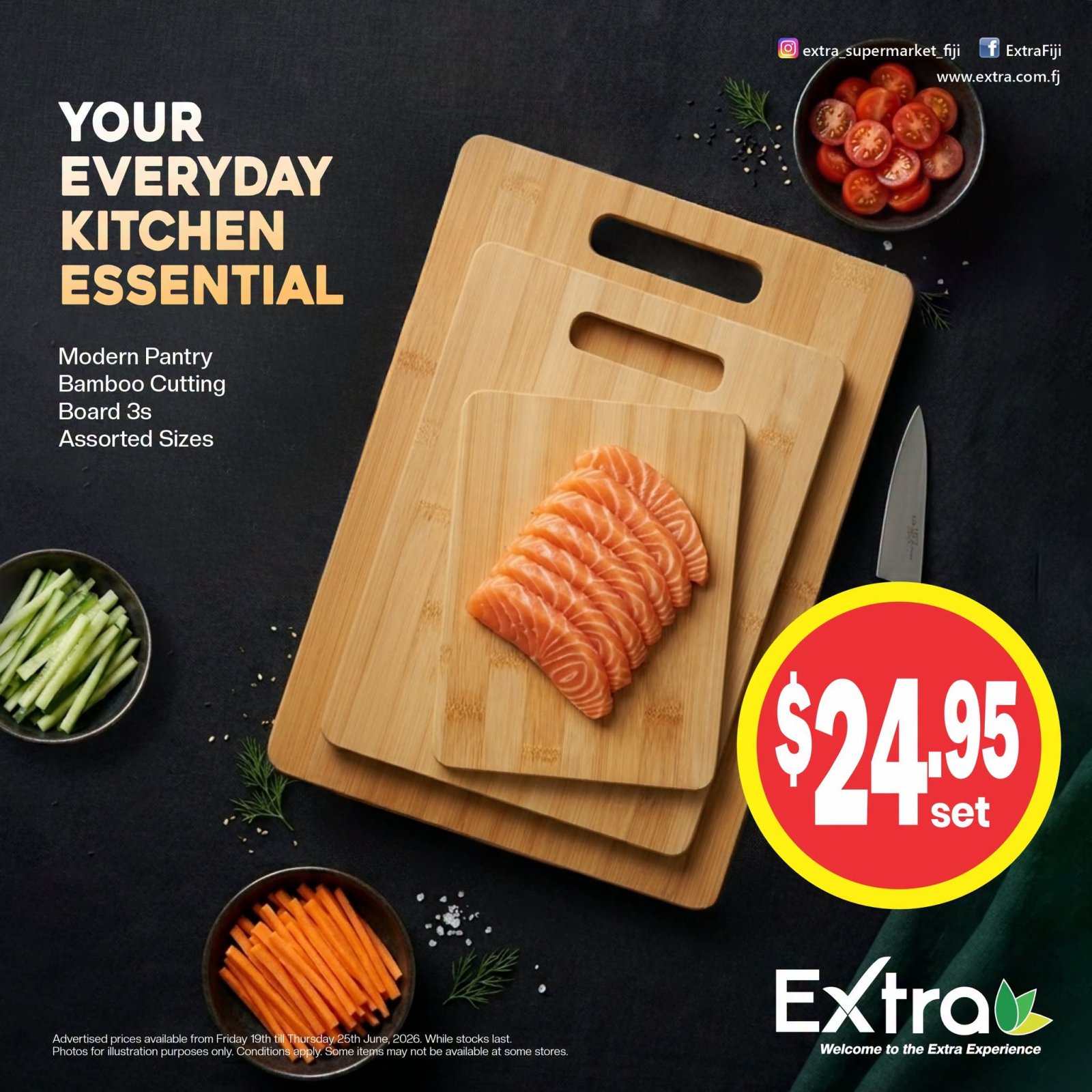 Modern Pantry Bamboo Cutting Board 3s