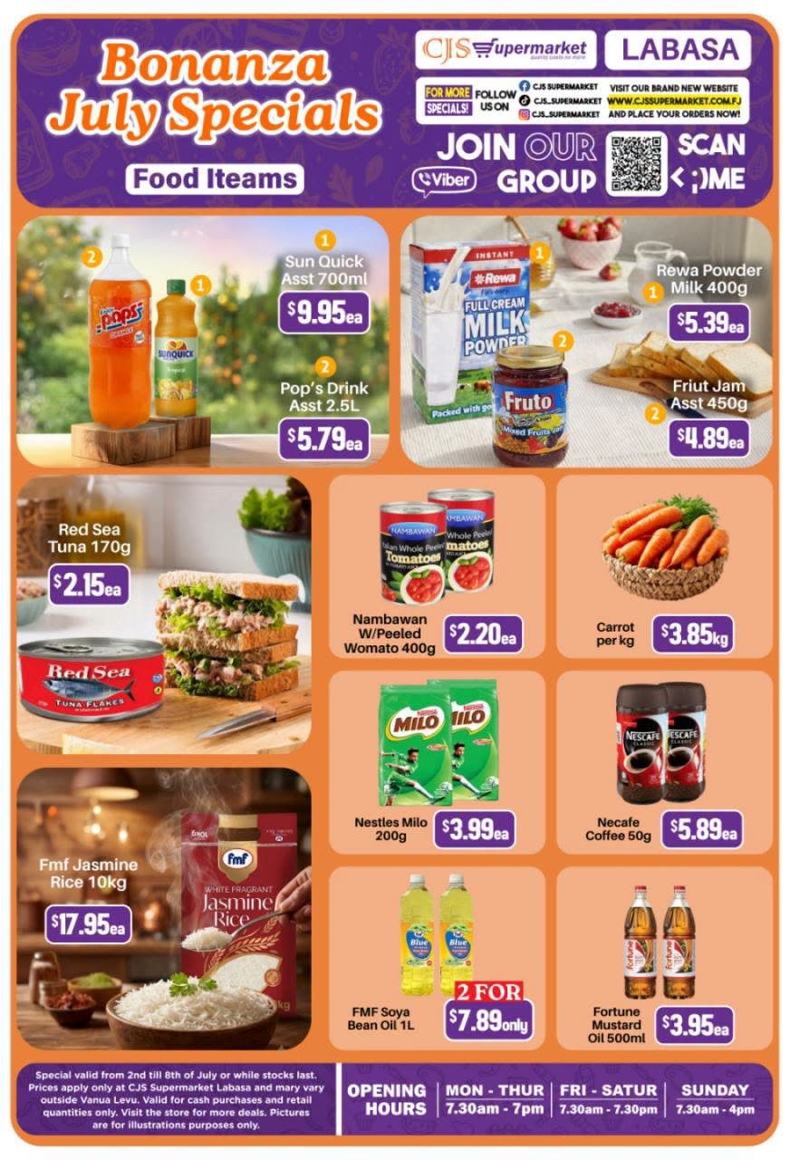 Bonanza July Specials - Food Items - Page 1