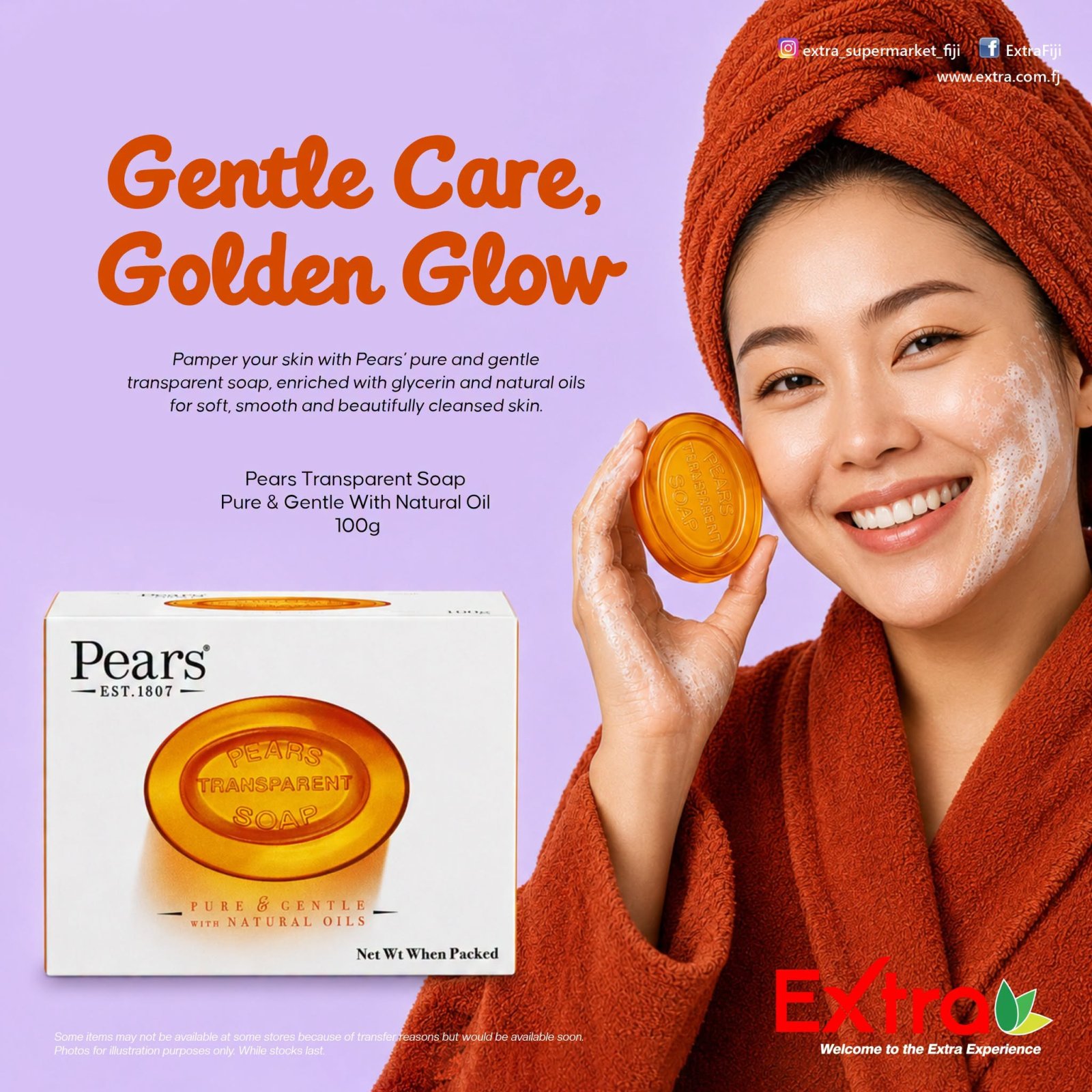 Pears Pure & Gentle With Natural Oil Transparent Soap 100g