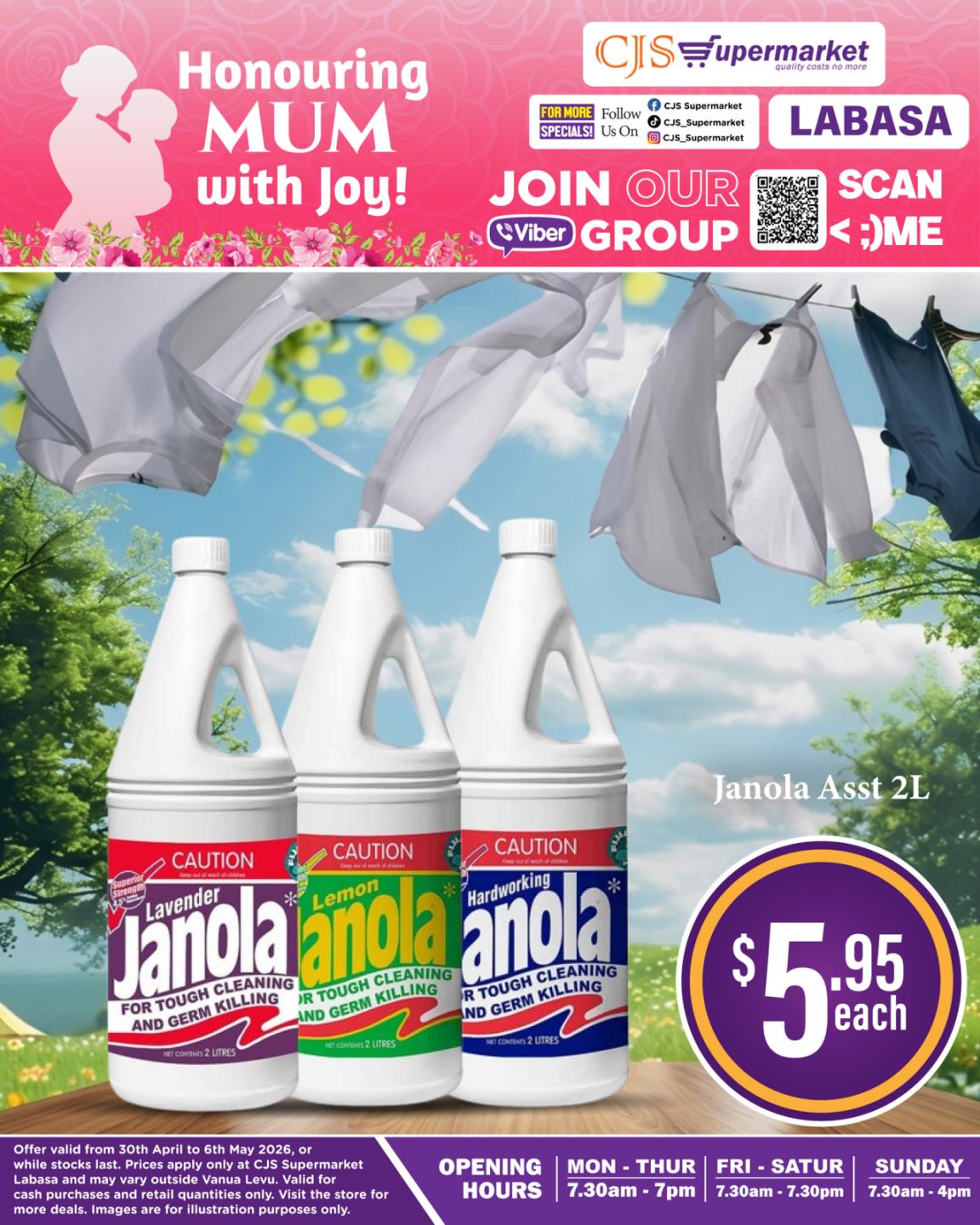 Janola Asst 2L – $5.95 Each